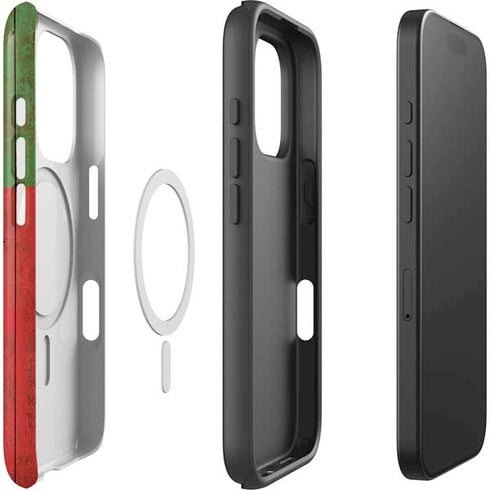 Portuguese Flag Dark Wood iPhone 16 Pro Magsafe Impact Case